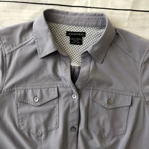 Wmns ExOfficio Gray Button Up Breathable Back Lightweight Shirt Size S (4-6)